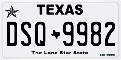 TX license plate DSQ9982