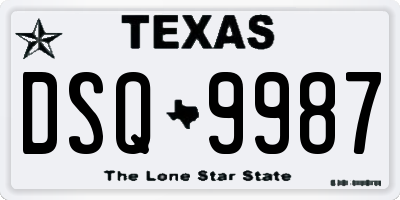 TX license plate DSQ9987