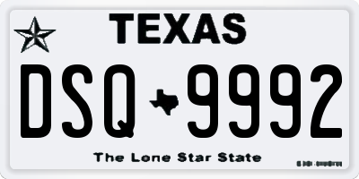 TX license plate DSQ9992
