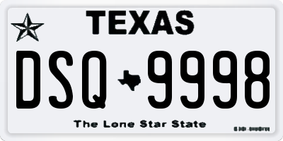 TX license plate DSQ9998