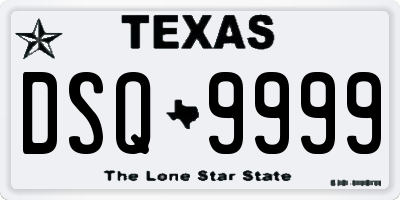 TX license plate DSQ9999