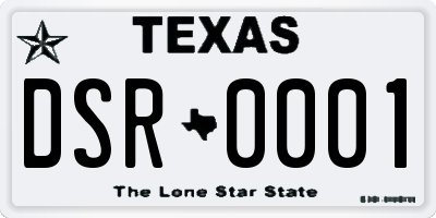 TX license plate DSR0001