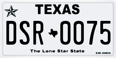TX license plate DSR0075