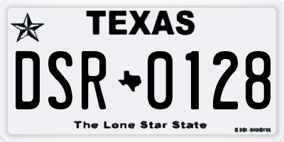 TX license plate DSR0128