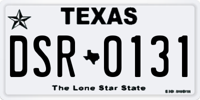TX license plate DSR0131