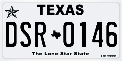 TX license plate DSR0146