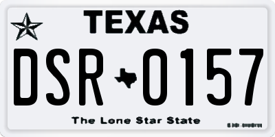 TX license plate DSR0157