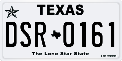 TX license plate DSR0161