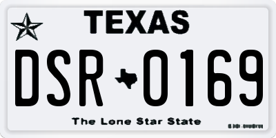 TX license plate DSR0169