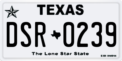 TX license plate DSR0239