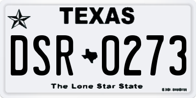 TX license plate DSR0273