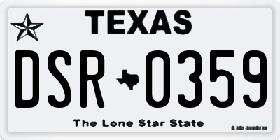 TX license plate DSR0359