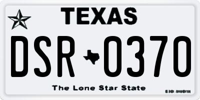 TX license plate DSR0370