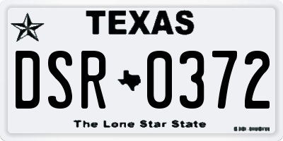 TX license plate DSR0372