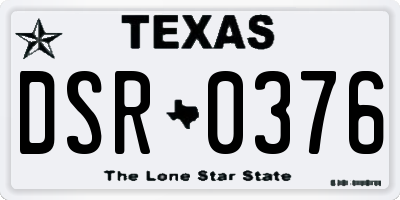 TX license plate DSR0376