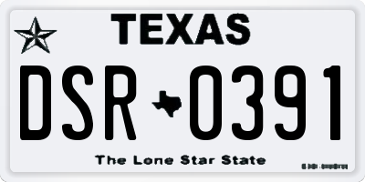 TX license plate DSR0391