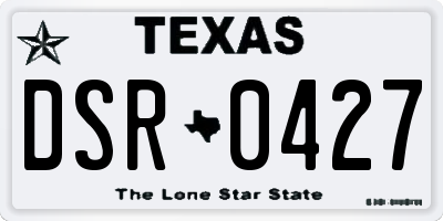 TX license plate DSR0427