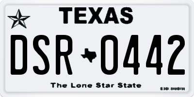 TX license plate DSR0442