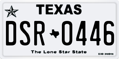 TX license plate DSR0446