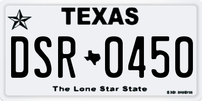 TX license plate DSR0450