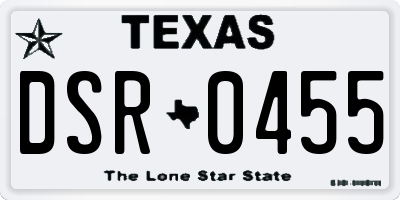 TX license plate DSR0455