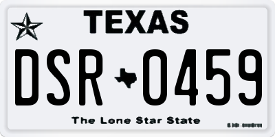 TX license plate DSR0459