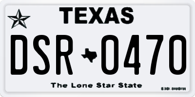 TX license plate DSR0470