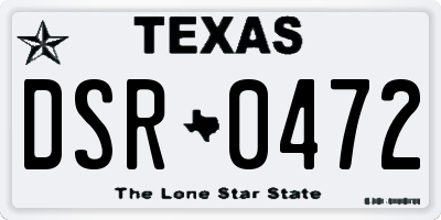 TX license plate DSR0472