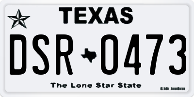 TX license plate DSR0473