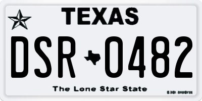TX license plate DSR0482
