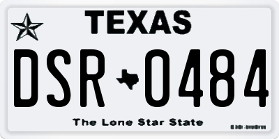 TX license plate DSR0484