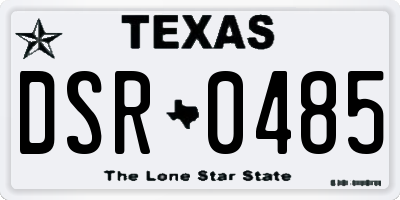 TX license plate DSR0485