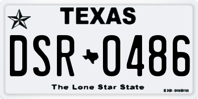 TX license plate DSR0486