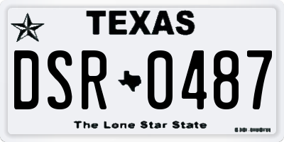 TX license plate DSR0487