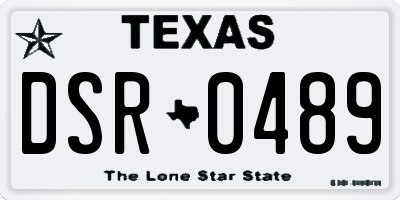 TX license plate DSR0489