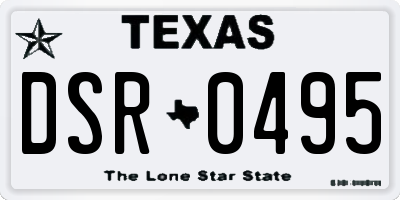 TX license plate DSR0495