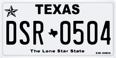 TX license plate DSR0504