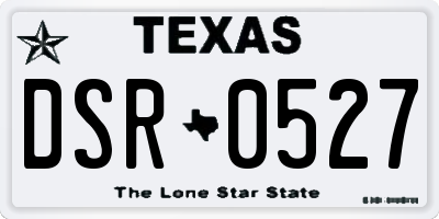TX license plate DSR0527