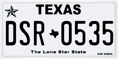 TX license plate DSR0535