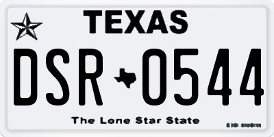 TX license plate DSR0544