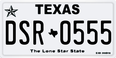 TX license plate DSR0555