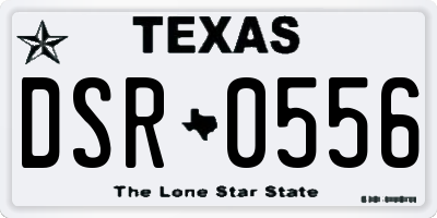 TX license plate DSR0556