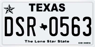 TX license plate DSR0563