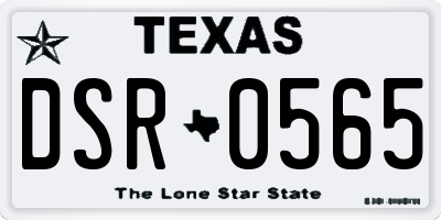 TX license plate DSR0565