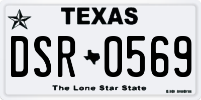 TX license plate DSR0569