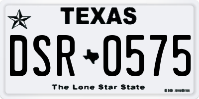TX license plate DSR0575