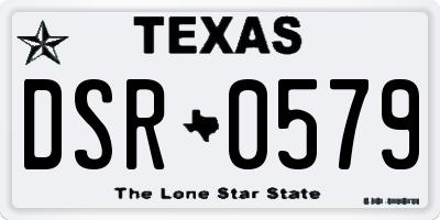 TX license plate DSR0579