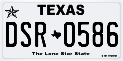 TX license plate DSR0586