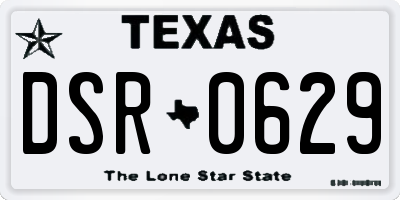 TX license plate DSR0629