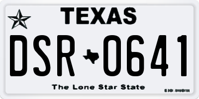 TX license plate DSR0641